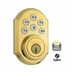 Kwikset 99100-015 - ZigBee Motorized Deadbolt W/Home Connect - Polished Brass