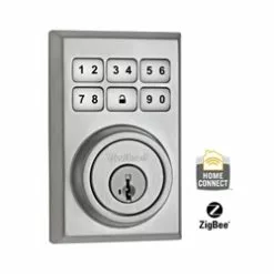 Kwikset 99100-020 - ZigBee Contemporary Style Motorized Deadbolt W/Home Connect - Polished Chrome