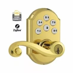 Kwikset 99120-007 - ZigBee Motorized Lever W/Home Connect - Polished Brass