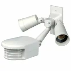 Leviton RS110-1FW Outdoor PIR Motion Sensor With Dual Floodlight Lampholder
